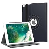 MoKo Case Fit 2018/2017 iPad 9.7 6th/5th Generation - 360 Degree Rotating Cover Case with Auto Wake/Sleep Compatible with Apple iPad 9.7 Inch 2018/2017, Indigo