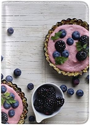 Berry Blueberry Blackberry Dessert Leather Passport Holder Cover Case Travel One Pocket