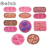 Doinb 7pcs/Set Halloween Skull Witch Candy Cake Pastry Fondant Silicone Molds GJM-9100