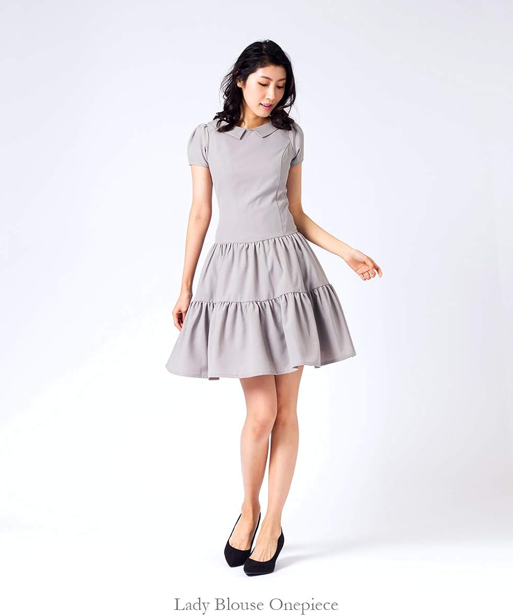 Amazon Co Jp レジーナリスレ レディ ブラウス ワンピース 17 I17 レディース 40 M ライト グレー 服 ファッション小物