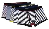 CHUNG Men's X-temp Cotton Boxer Brief Underwear Fashion Stripe Assorted Pack of 5, XXL