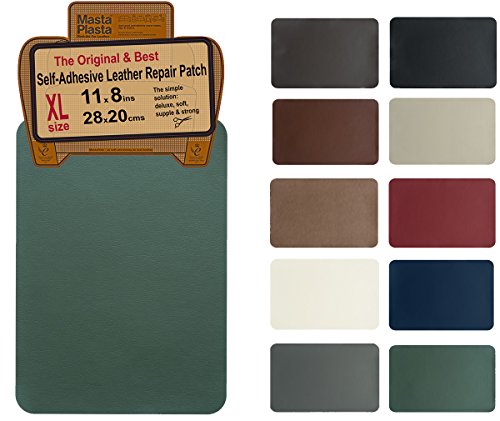 MastaPlasta, Leather Repair Patch, First-aid for Sofas Car Seats, Handbags Jackets, Plain 8-inch by 11-inch, Green