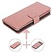 Galaxy Note 8 Case, Lontect PU Leather 9 Card Slot Bling Wallet Folio Case with Detachable Magnetic Hard Case for Samsung Galaxy Note 8 - Shiny Rose Gold