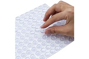 COVERCORNER Super High Viscosity Cabinet Door Bumpers -250 pcs 1/2”Diameter Clear Adhesive Pads New PU Material Glass Hardware Bumpers for Drawers, Glass Tops, Small Furniture(250pcs)