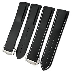 GC GUAN CHAO Curved End Rubber Watchband Fit for