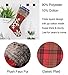 AtRenty Christmas Stockings Large 18 inches 4 Pcs Kits - Xmas Stockings Burlap with Large Plaid and Plush Faux Fur Cuff for Family Holiday Party Decorations