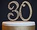 Premium Metal Number 30 Birthday Gold Rhinestone Gem Cake Topper. 30th Bday or Anniversary Party Keepsake and Decoration. Sparkling, Crystal and Diamond Style Bling Is a Great Centerpiece. (30th Gold)