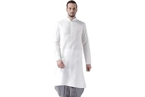 KISAH Men's Jacquard Cotton/Silk Blend Kurta- Regular Fit with Mandarin Collar|Traditional Indian Festive Wear