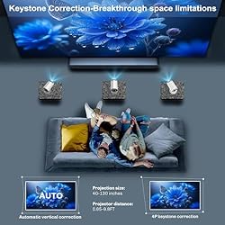 Portable Projector 4K WiFi 6 BT 5.2 Upgraded