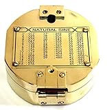 Artshai Antique Look Geologist Brass Brunton Compass With Mirror