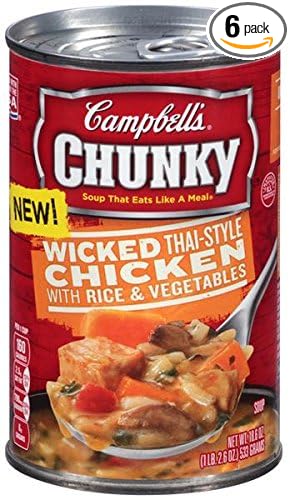 Amazon Com Campbell S Chunky Soup Wicked Thai Style Chicken Pack Of 6 Grocery Gourmet Food