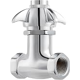 Watflow Self-Closing Valve with Knob, Heavy Duty Stop Valve, Polished Chrome