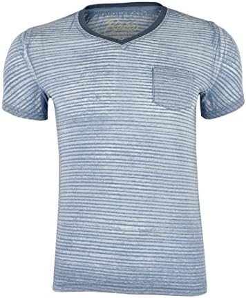 Rass Collection V-Neck Striped T-Shirt – Men’s Tee Shirts MJP5025-STL-L