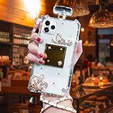 iPhone 8 Plus Case, iPhone 7 Plus Diamond Perfume Bottle Case,Goodaa Luxury Elegant Diamond Perfume Bottle Crystal Rhinestone Crown Cover Case For iPhone 8 Plus Case, iPhone 7 Plus with String(White)