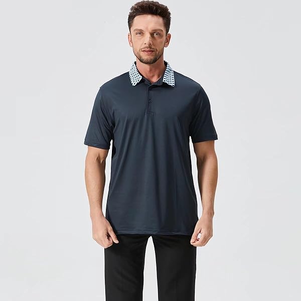 TRUSMOL GOLF SHIRTS FOR MEN SHORT SLEEVE DRY FIT MOISTURE WICKING QUICK DRY CASUAL COLLARED MEN’S GOLF POLO SHIRT DARK GREY