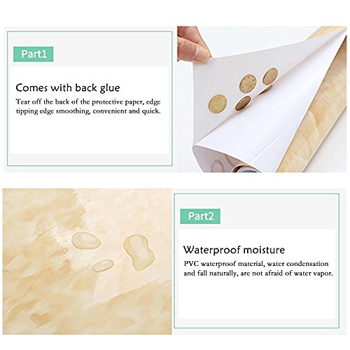 Pawaca Marble Contact Paper,Self-Adhesive Stickers, Waterproof and Moisture-Proof, for Cabinets, Tables and Chairs, Kitchen Cabinets Countertops Ects Home Appliances and Office Decorative Wallpaper - Thumbnail 4