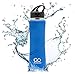 Stainless Steel Insulated Water Bottle with flip straw. H2O Sports drinking bottle is BPA Free, Eco Friendly, Good for Kids, and keeps ice over 24 hour