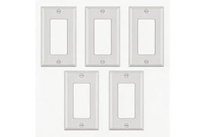 Decorator Wall Plates 1-Gang,Guide Lights Outlet Covers， Unbreakable Thermoplastic Faceplate for Light Switch & Outlet, White