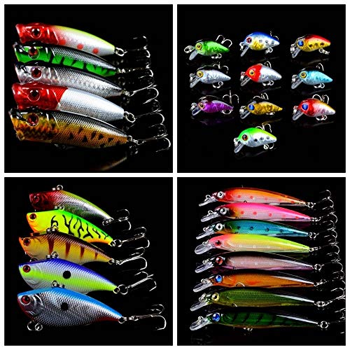 L-MEIQUN, 66pcs Angelköder Set Mixed 10 Varisized Modell Fischen Wobbler Minnow/Kurbel/Bleistift/VIB Köder Und Popper… – Bild 3