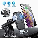 VANMASS Wireless Car Charger Mount, 10W Qi Car Charger Phone Holder of Automatic Clamping Gravity Sensor, Compatible with iPhone X/XR/8/8 Plus, Galaxy S8/8+, S9/9+, S10, Note8, Air Vent Clip Included