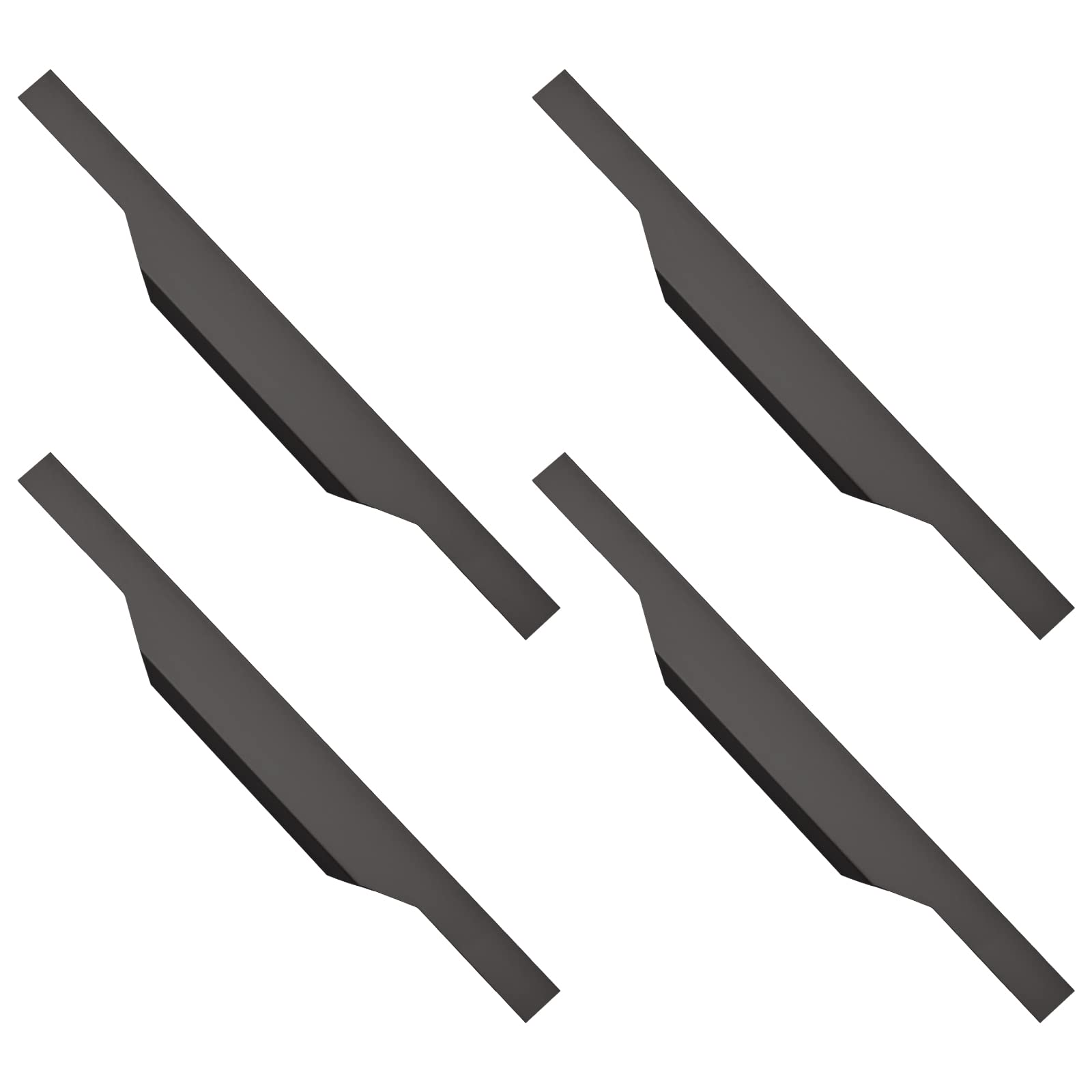MOROBOR 400mm Aluminum Alloy Matte Black Cabinet Handles, 4pcs Finger Edge Pull Concealed Cupboard Handle Invisible Furniture Strip Pull with Screws for Home