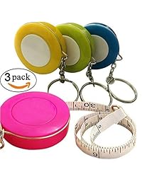 goprover paquete de 3 cinta métrica retráctil double scale 60 inch 164 yard de doble cara bolsillo paño suave cinta métrica pérdida de peso Medical cuerpo medición costura Tailor Craft vinilo regla con llavero
