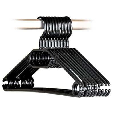 Pack de 10 Perchas de Ropa de Plástico Negro 40 Panama Ubuy