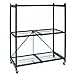 Origami R4 3 Tier Storage Shelf on Wheels, Collapsible/Foldable Steel Shelving Holds up to 750 pounds, Heavy Duty Garage Storage & Organization, Closet Organizer, Utility Shelf (Pewter, R4)