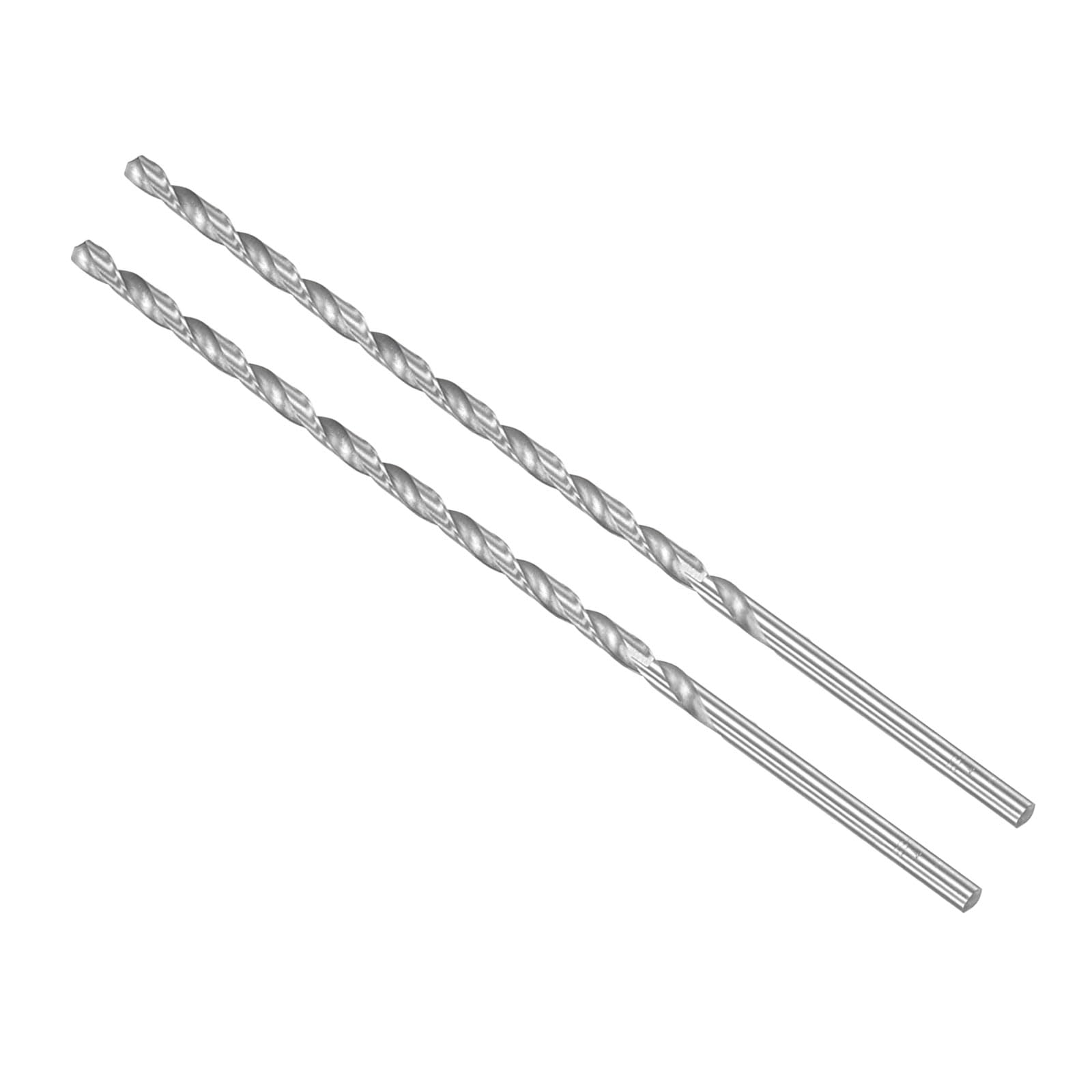 CoCud Extra Long High Speed Steel Twist Drill Bits, 7mm Diameter 300mm Length, Straight Twist Jobber Drill Bit - (Applications: for Metal Woodwork Plastic Aluminum), 2-Pieces