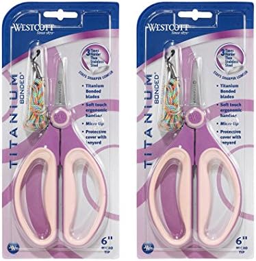6" Westcott Titanium Precision Scissors - Violet (2 Pack)