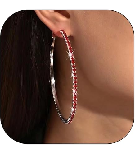 60mm Rhinestones Crystal Big Hoop Earrings For Women Luxury Jewelry Geometric Statement Earings Fashion Wedding Bride