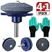 Ewalite 4 PCS Lawn Mower Blade Sharpener Universal Multi-Sharp Rotary Lawnmower Sharpen for Power Drill Hand Drill with Garden Genie Gloves