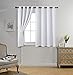 MIUCO 1 Pair Thermal Insulated Grommet 52-Inch-by-63-Inch Blackout Window Curtain Panels with 2 Tie Backs, Greyish White