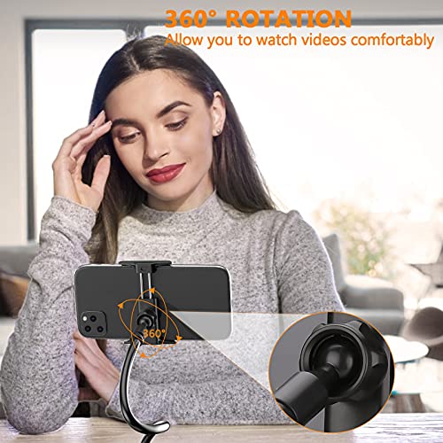 Phone Holder for Bed, PEYOU 【Widen Base】 Gooseneck Phone Holder for Desk, Flexible Sturdy Arm