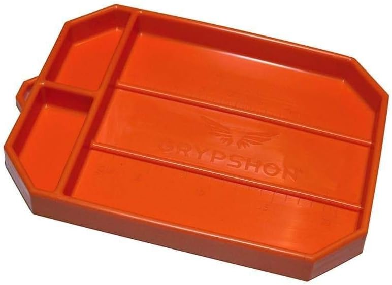 Tool Tray, Grypmat, 8 x 12 in, Rectangular, 1 in Thick, Chemical Resistant, Silicone, Orange, Each