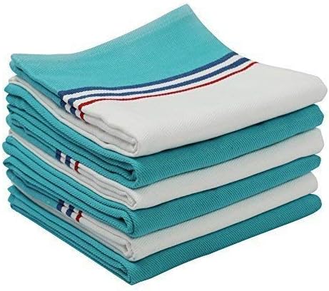 Madras Collections 100% Natural Cotton Kitchen Vintage Kitchen Dish Towels, Commercial Grade, Multipurpose Highly Absorbent Kitchen Towels 6 Pack