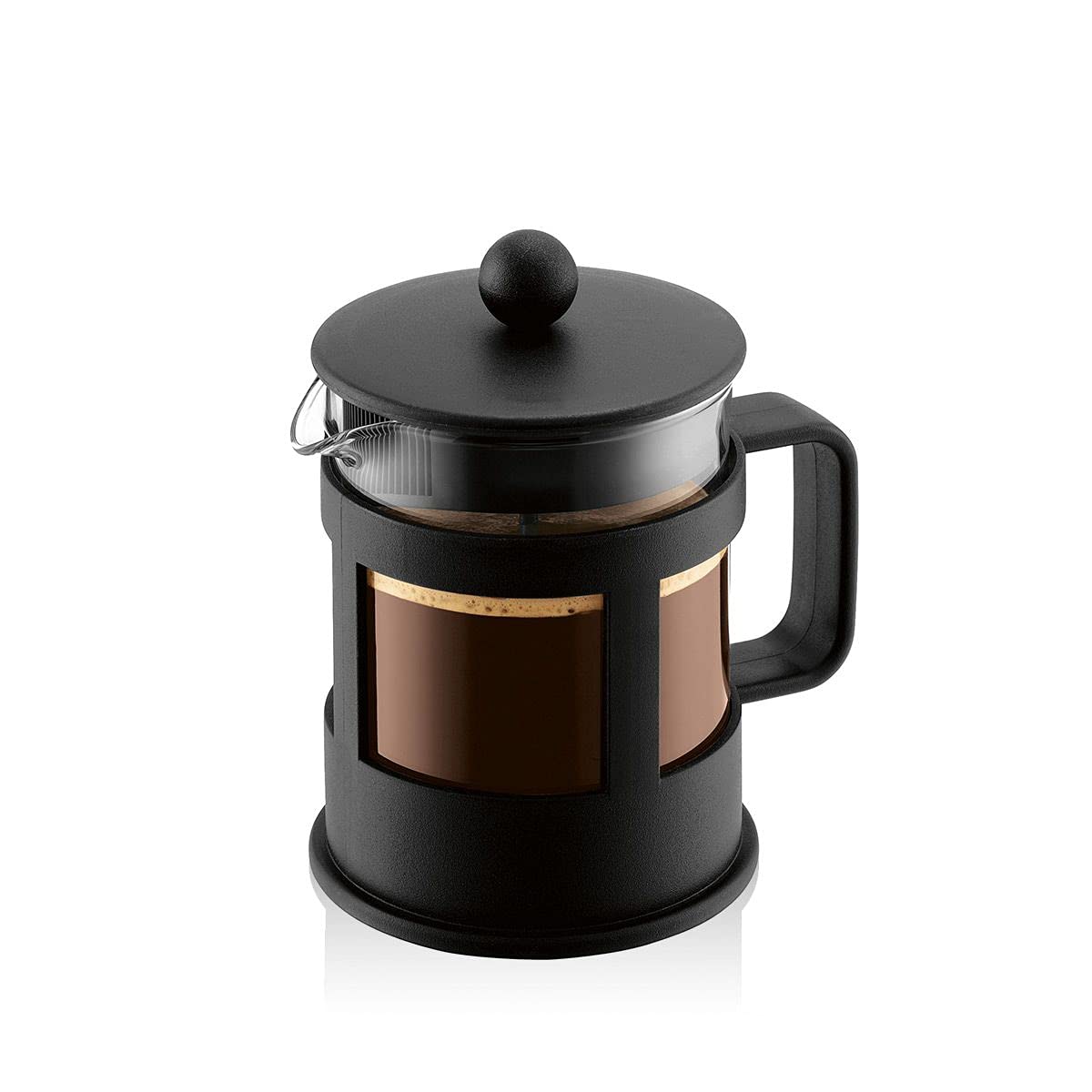Bodum French Press Kenya - 500ml / 4 Cups Manual Coffee Maker - Heat-Resistant Glass & Stainless Steel - Dishwasher Safe Cafetiere - Made in Portugal