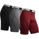 Neleus Men's 3 Pack Sport Compression Shorts