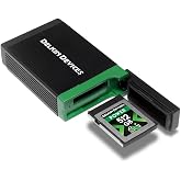 Delkin Devices USB4 CFexpress Type B Card Reader &ndash; 40Gbps Compatible with Thunderbolt&trade;, Aluminum Build, Plug &amp; Play, Built-in Card Storage, Windows &amp; Mac Compatible (DDREADER-60)