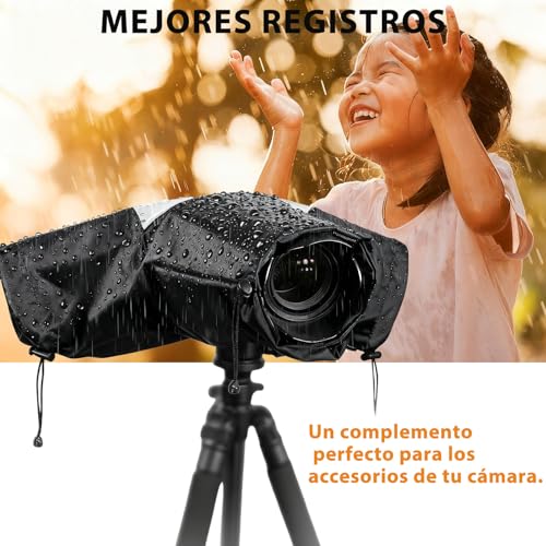 Protector de Lluvia para Cámara, Funda Impermeable para Cámara para Lluvia, Adecuado para Disparar en Entornos Lluviosos, Nevados y Costeros, y Puede Proteger Cámaras Canon, Nikon, Sony y Varias SLR.