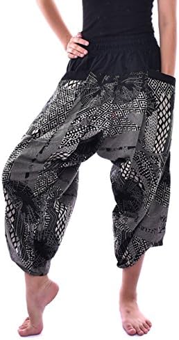 Native pants Men's Spider Pattern Samurai Pants Free Size XS-2XL Black