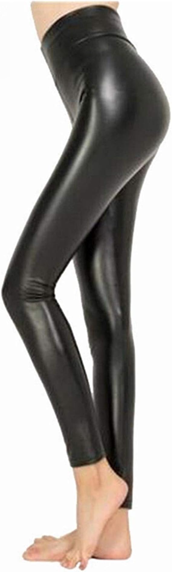 OYPY Legging Frauen heiße Schwarze Wet Look Leggings nehmen glänzende Hosen Plus Größe S M L XL