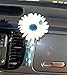 VW Beetle Flower - White and Light Blue Bling Daisy with Universal Vase
