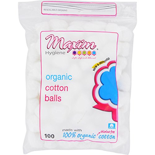 Maxim Hygiene Products Organic Cotton Balls, Jumbo Size 100 ea (Pack of 5)