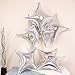Star Foil Balloons - Silver Mylar Balloons, 24 pcs, 24 in, Party Decoration