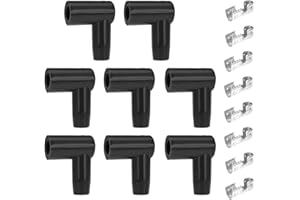 Anxingo 8 Set HEI Style Spark Plug Boot Terminal Kit Distributor Ignition Boot 90 Degree Connector Spark Plug Ignition Wire