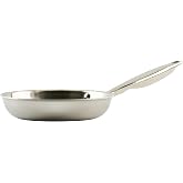 WINCO Tri-Ply Frying Pan, Silver | Induction compatible, Heavy-duty, Great for Sauteing, Searing and Frying