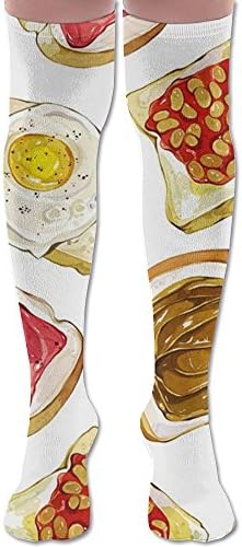 Toast Food Knee High Compression Socks Ventilate Stretchability Travelers Youth Hiking Socks
