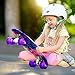 Enkeeo 22 Inch Cruiser Skateboard Plastic Banana Board with Bendable Deck and Smooth PU Casters for Kids Boys Youths Beginners, 220 Ibs. (Galaxy)