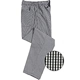 Unisex Contemporary Black & White Check Baggy Chef Pants